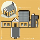 ocuklar iin hazr ev model maketi ablonu, paper craft model house